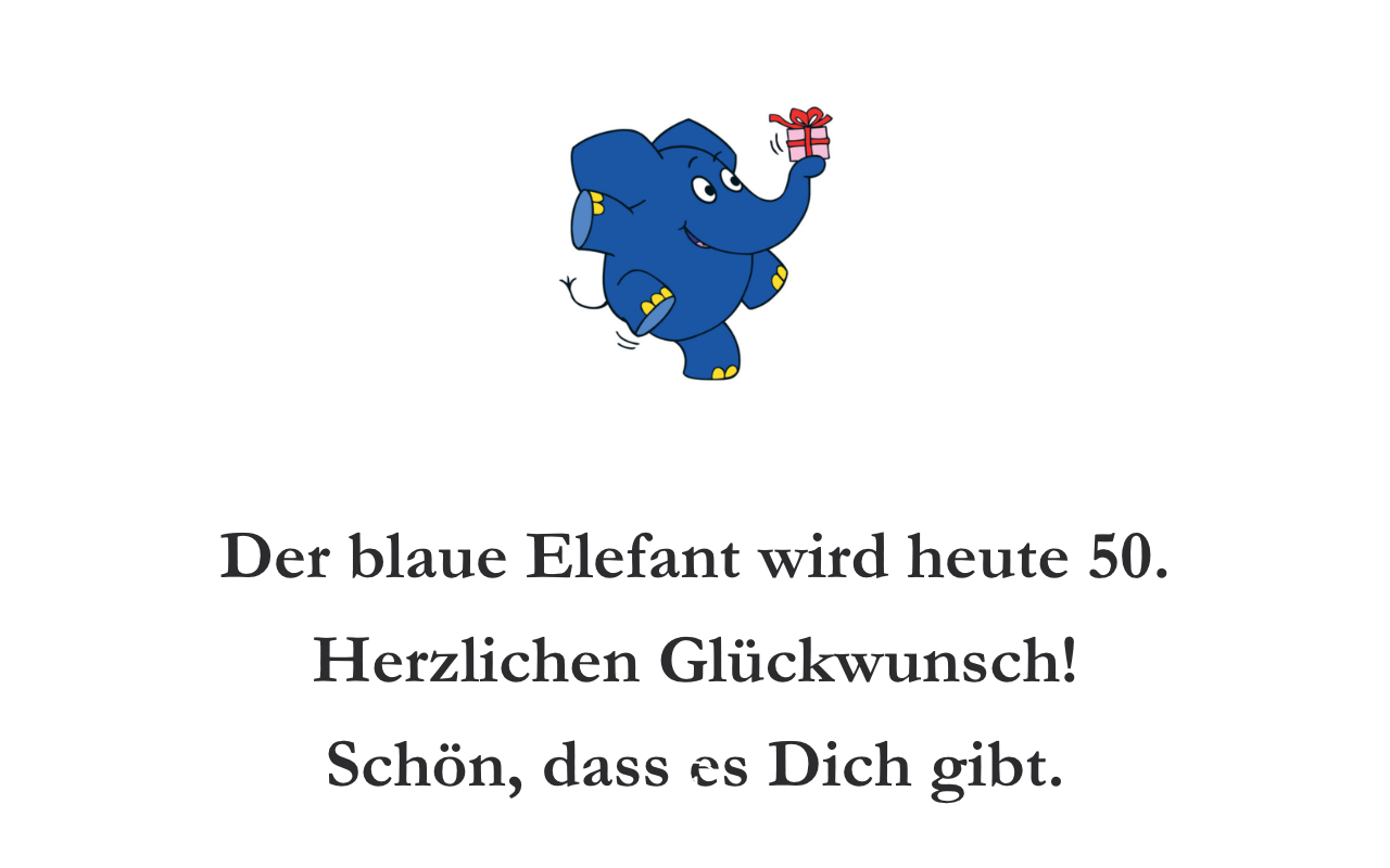 Gutes TV: Der Blaue Elefant wird 50